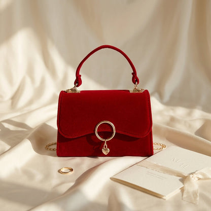 Pochette Mariage Velours Rouge Raffaella