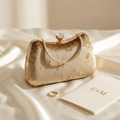 Sac Rachele Pochette Soirée Effet Daim