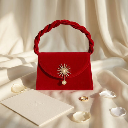 Pochette Mariage Velours Rouge Raffaella