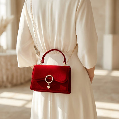 Pochette Mariage Velours Rouge Raffaella