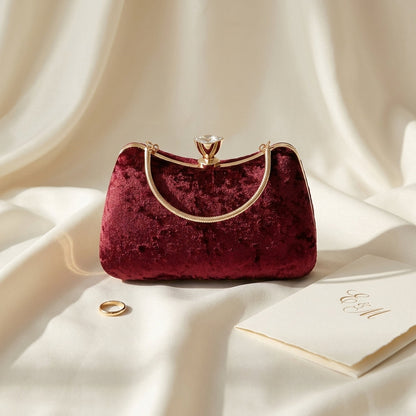 Sac Rachele Pochette Soirée Effet Daim
