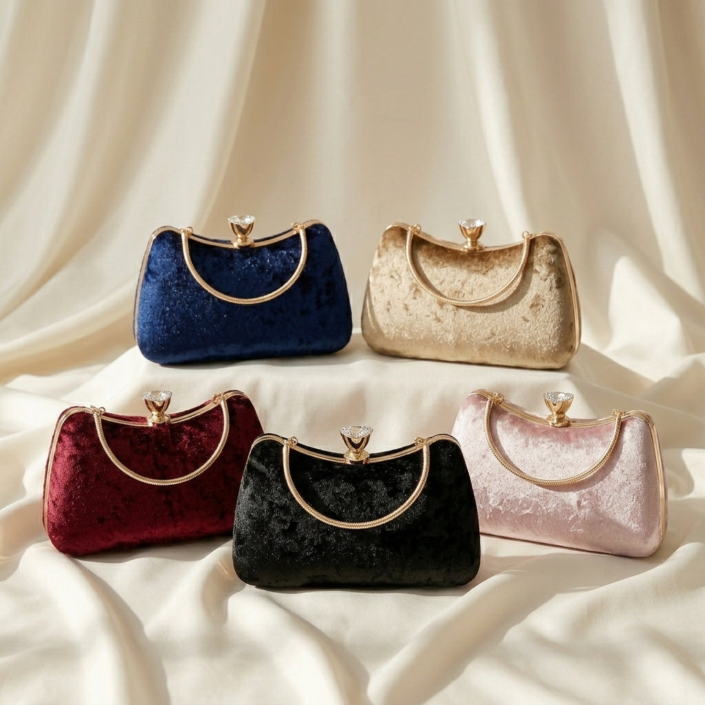 Sac Rachele Pochette Soirée Effet Daim