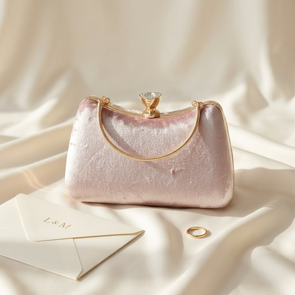 Sac Rachele Pochette Soirée Effet Daim
