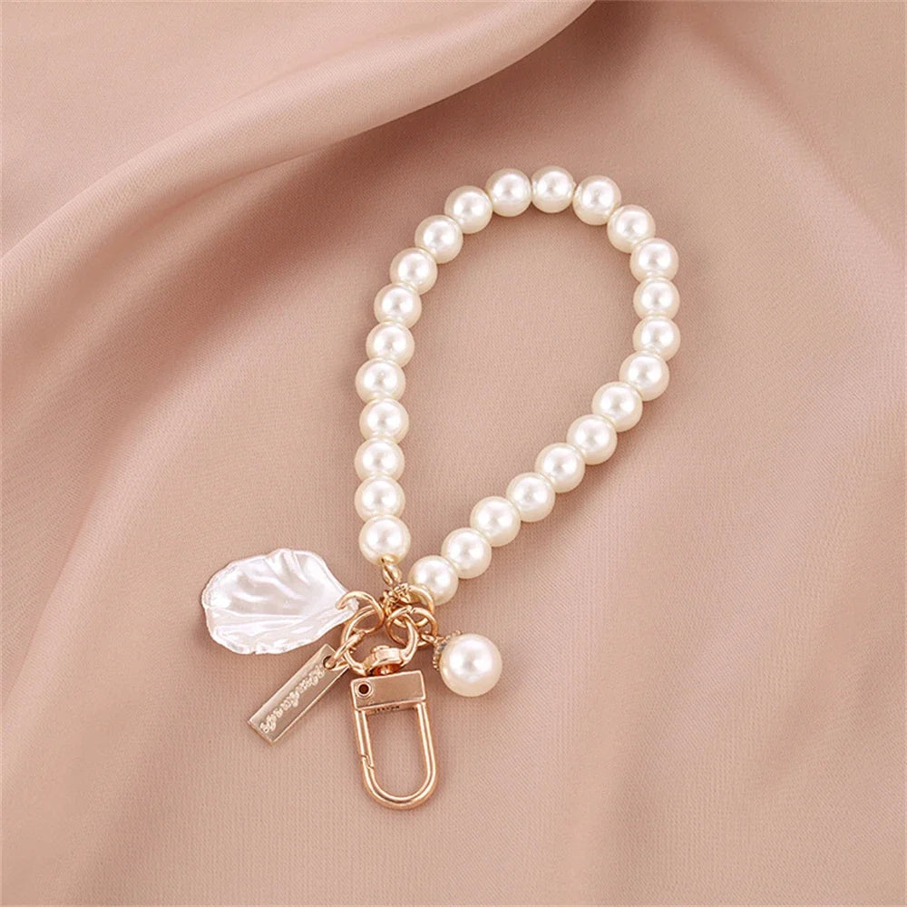 Charm Sac Perles Métal Doré
