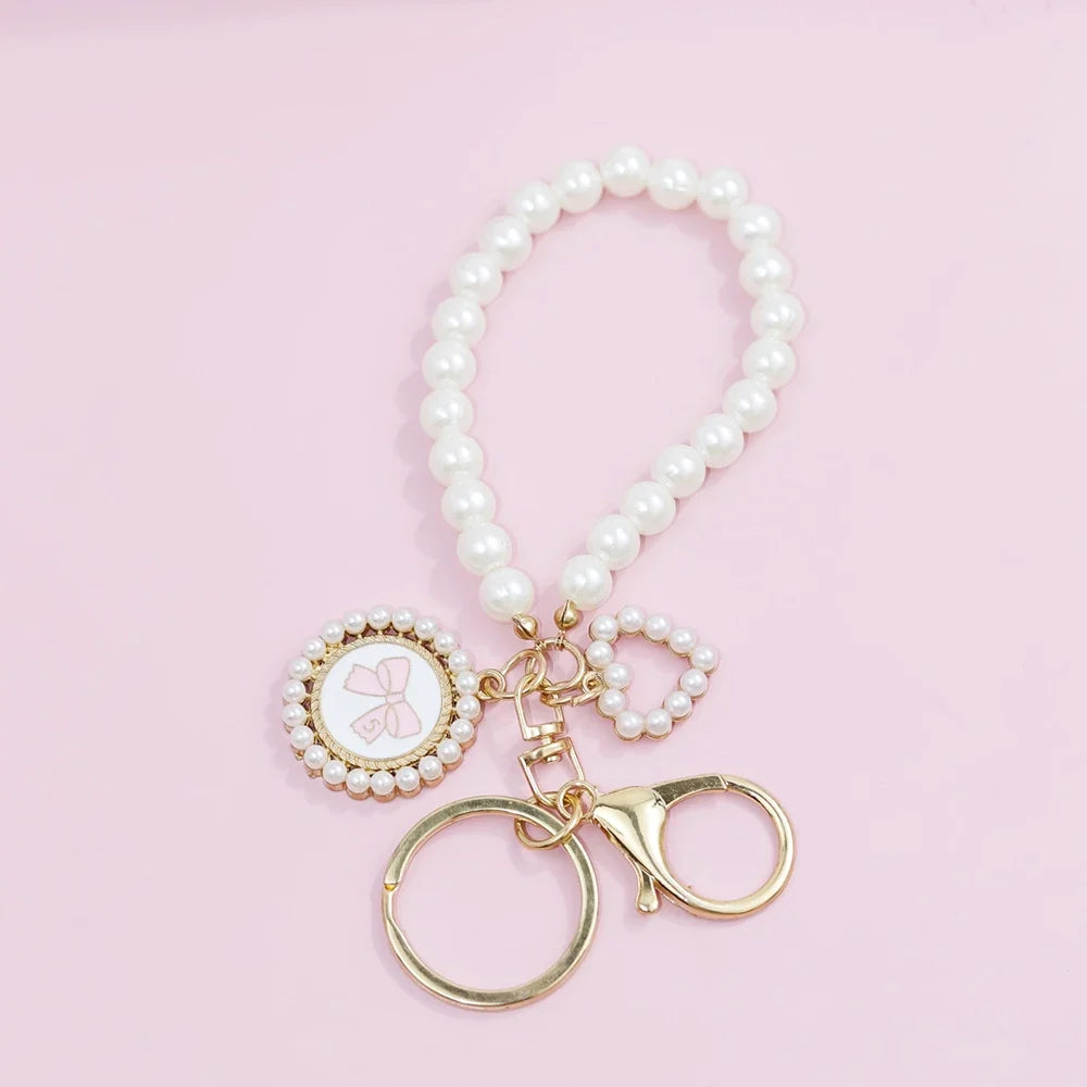Charm Sac Perles Métal Doré