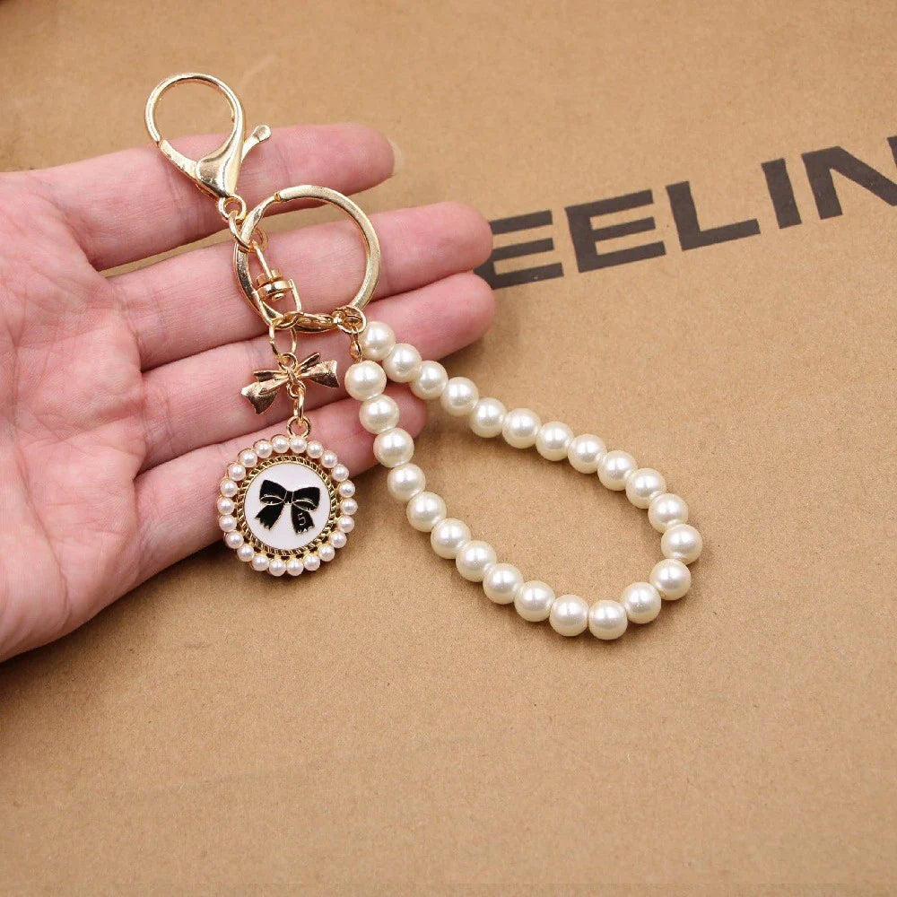 Charm Sac Perles Métal Doré