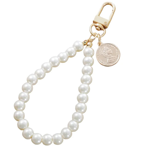 Charm Sac Perles Métal Doré