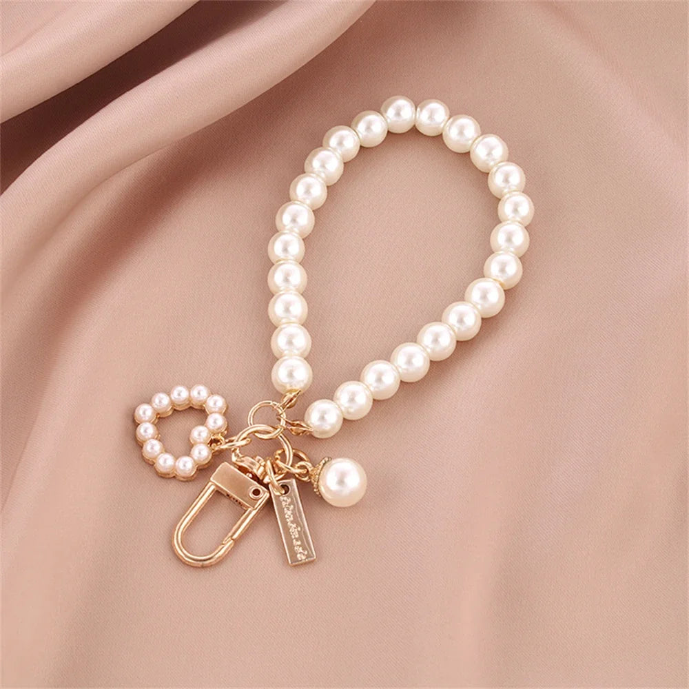 Charm Sac Perles Métal Doré