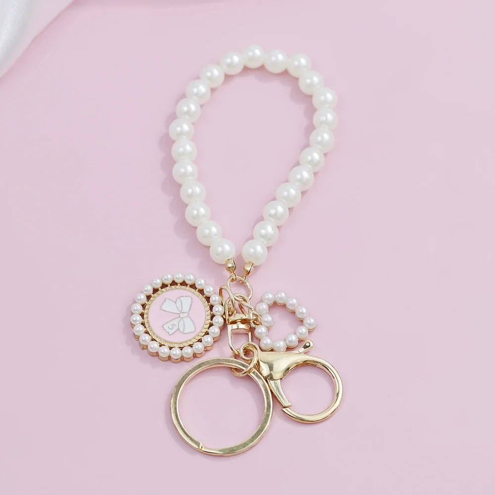 Charm Sac Perles Métal Doré