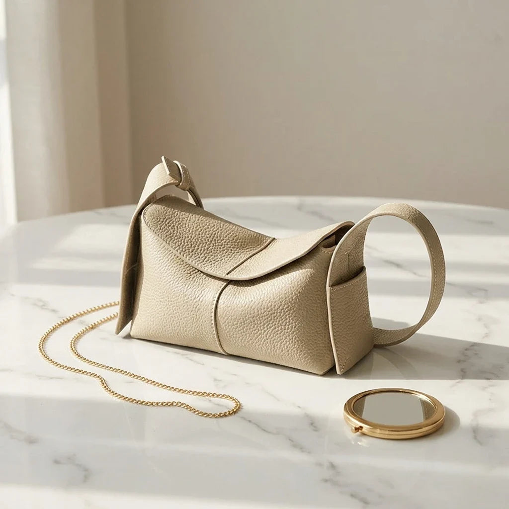 Sac Bandoulière Architectural Lorenza Cuir Souple