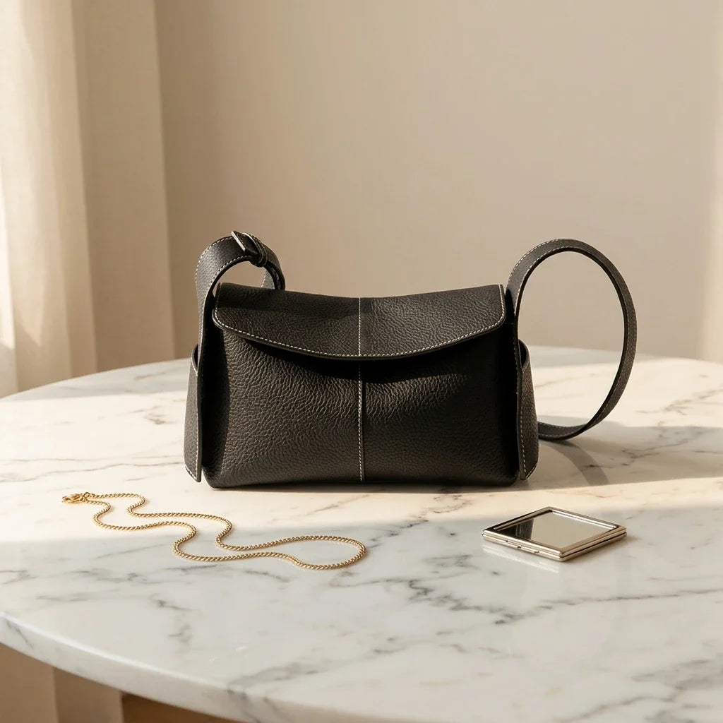 Sac Bandoulière Architectural Lorenza Cuir Souple