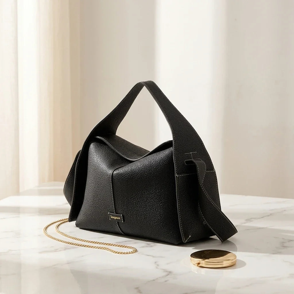 Sac Bandoulière Architectural Lorenza Cuir Souple