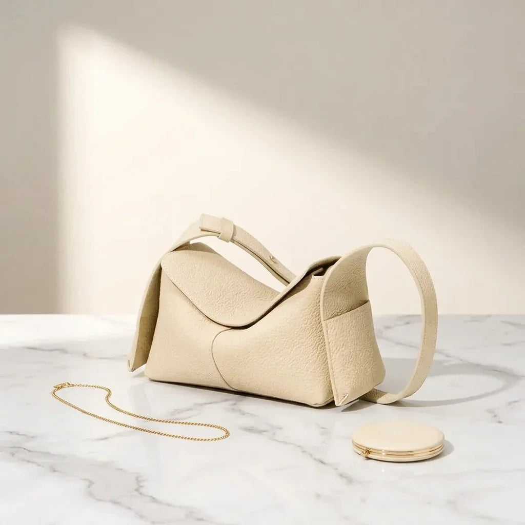 Sac Bandoulière Architectural Lorenza Cuir Souple