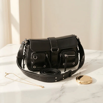 Sac Bandoulière Azzurra Cuir Noir