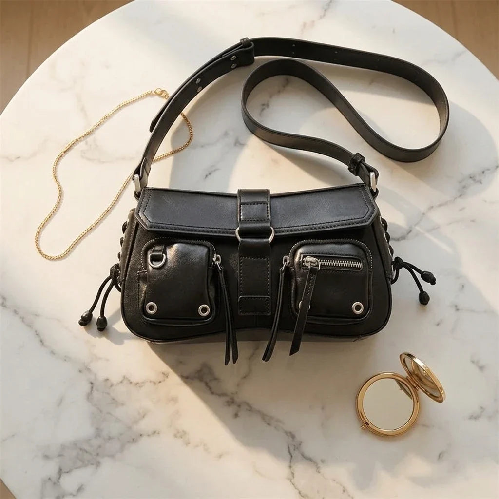 Sac Bandoulière Azzurra Cuir Noir