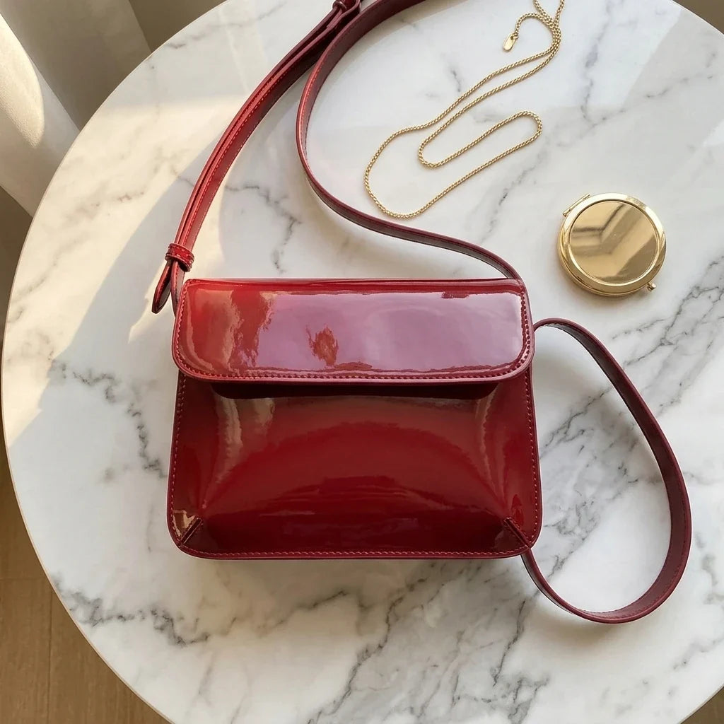 Elodia : Sac Bandoulière Cuir Compact Chic Rouge