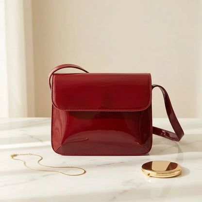 Elodia : Sac Bandoulière Cuir Compact Chic Rouge