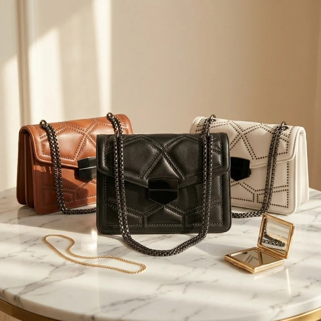 Sac Bandoulière Clouté Nina Vintage Chic