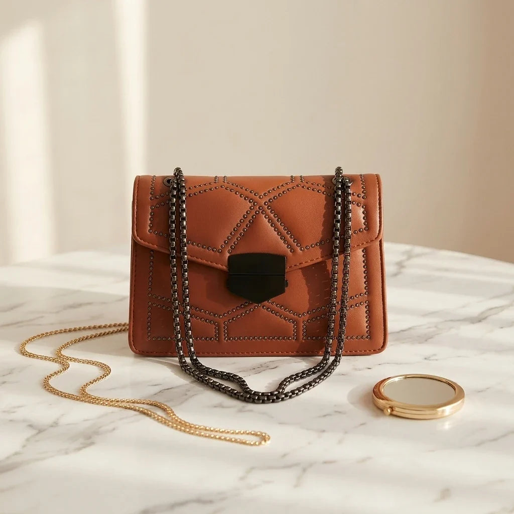 Sac Bandoulière Clouté Nina Vintage Chic