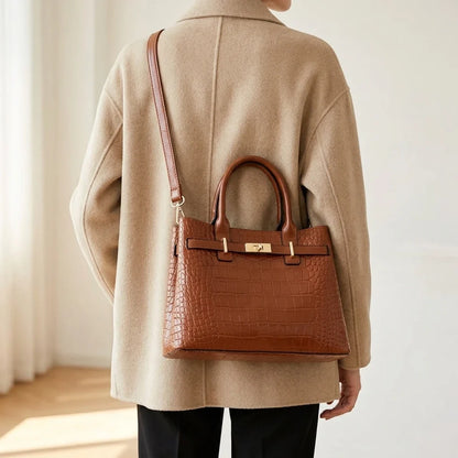Sac bandoulière cuir crocodile Benedetta