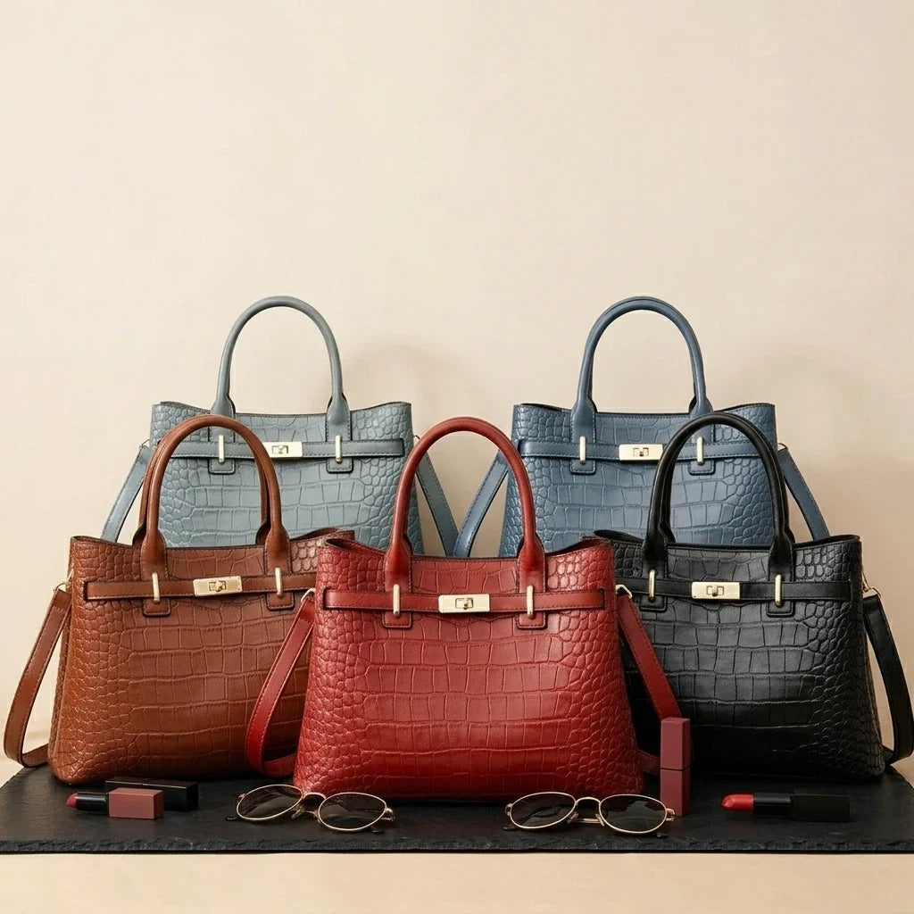 Sac bandoulière cuir crocodile Benedetta