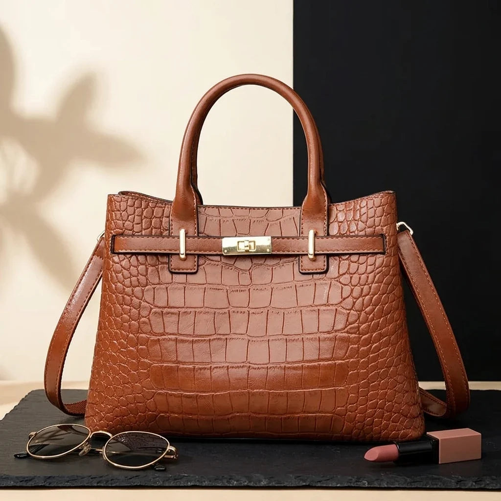 Sac bandoulière cuir crocodile Benedetta