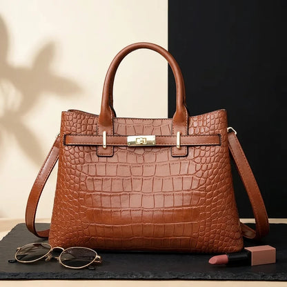 Sac bandoulière cuir crocodile Benedetta