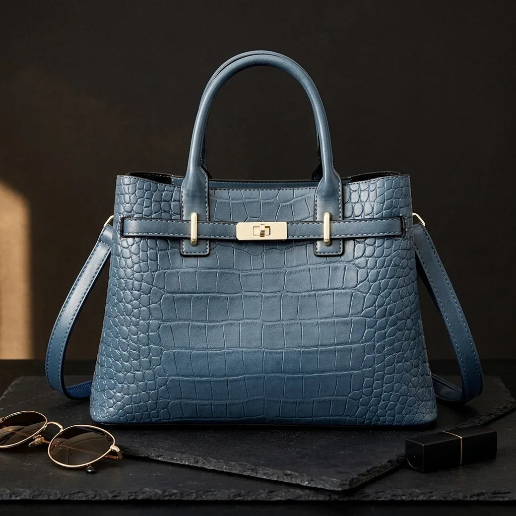 Sac bandoulière cuir crocodile Benedetta