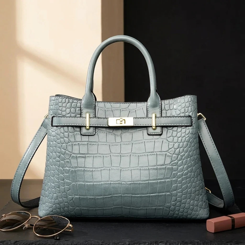 Sac bandoulière cuir crocodile Benedetta