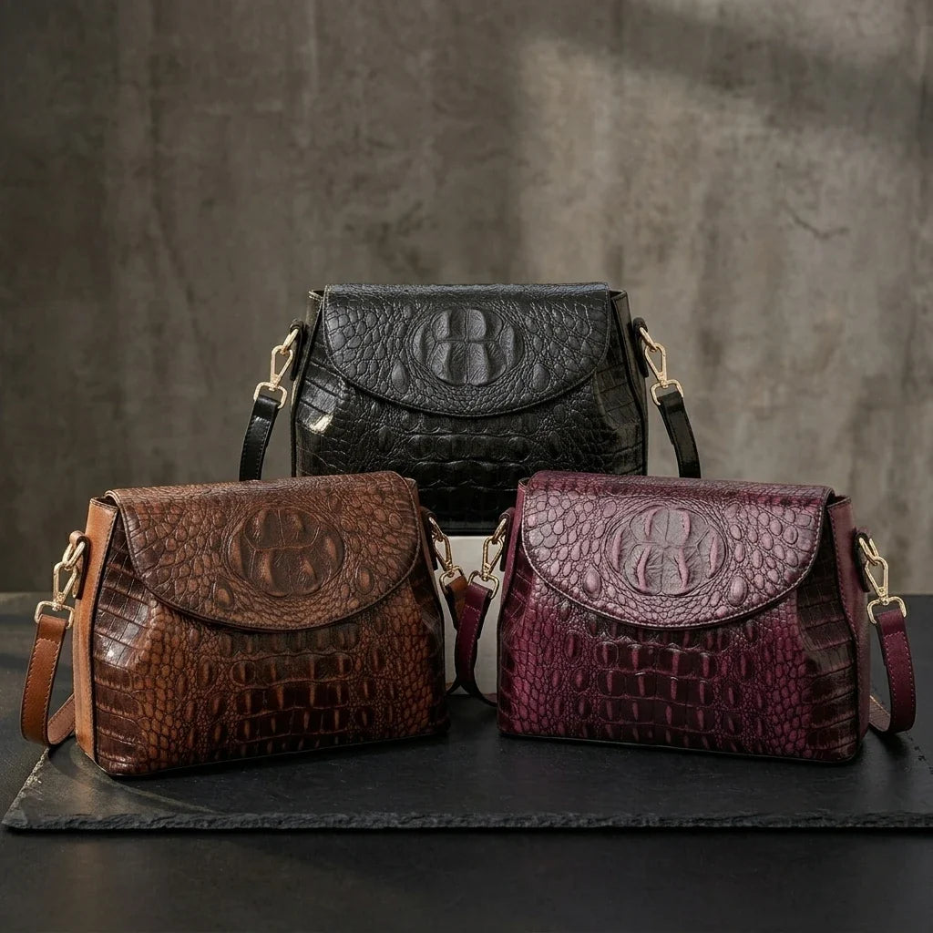 Sac Bandoulière Cuir Crocodile Marcella
