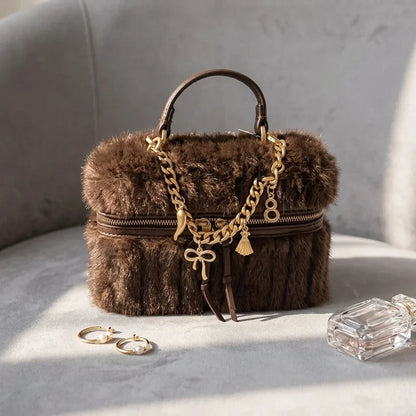 Ornella : Sac Bandoulière Mini Fausse Fourrure Hiver