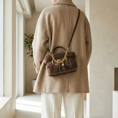 Ornella : Sac Bandoulière Mini Fausse Fourrure Hiver