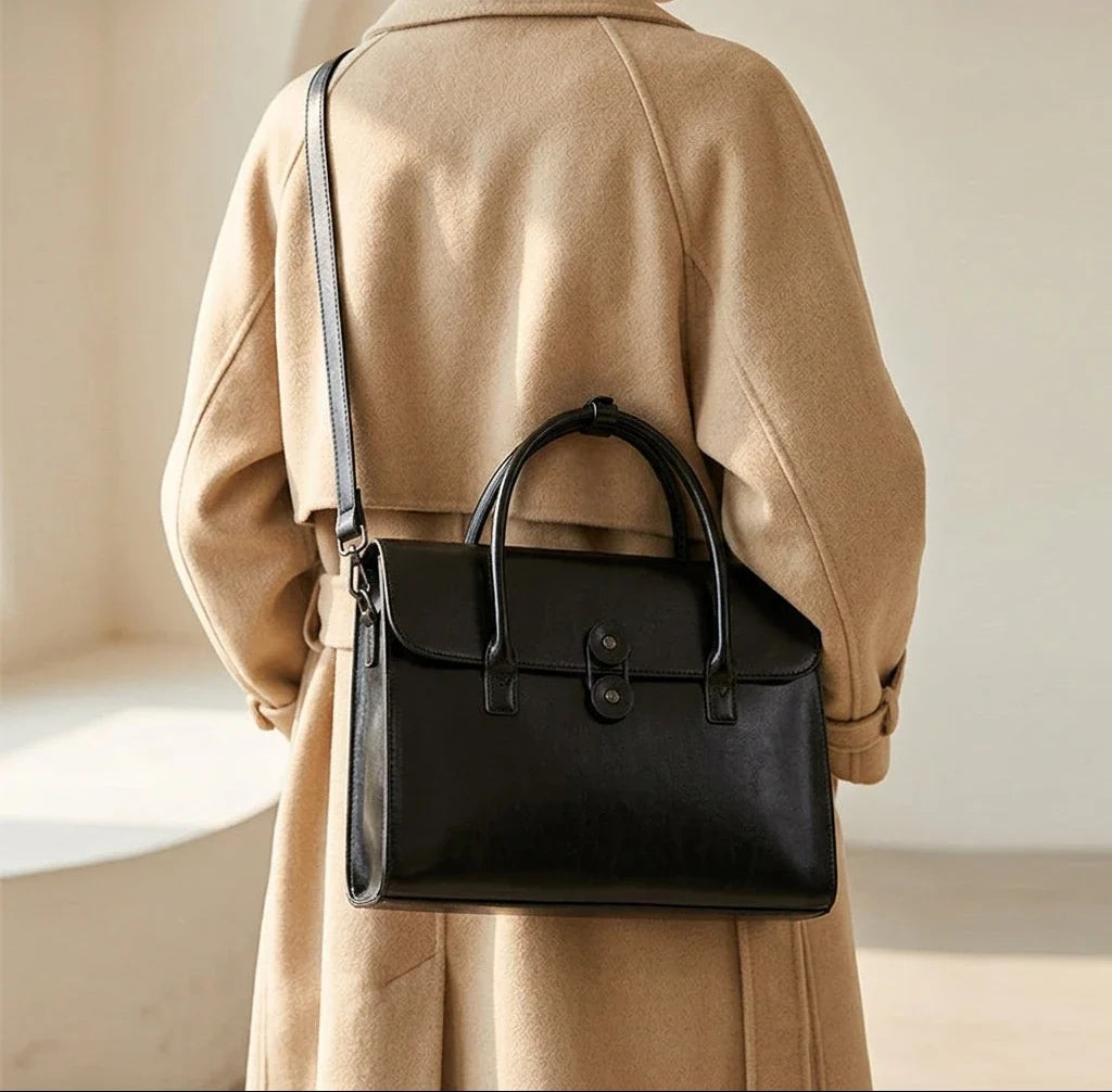 Ersilia : Sac Bandoulière Cuir Souple 14"