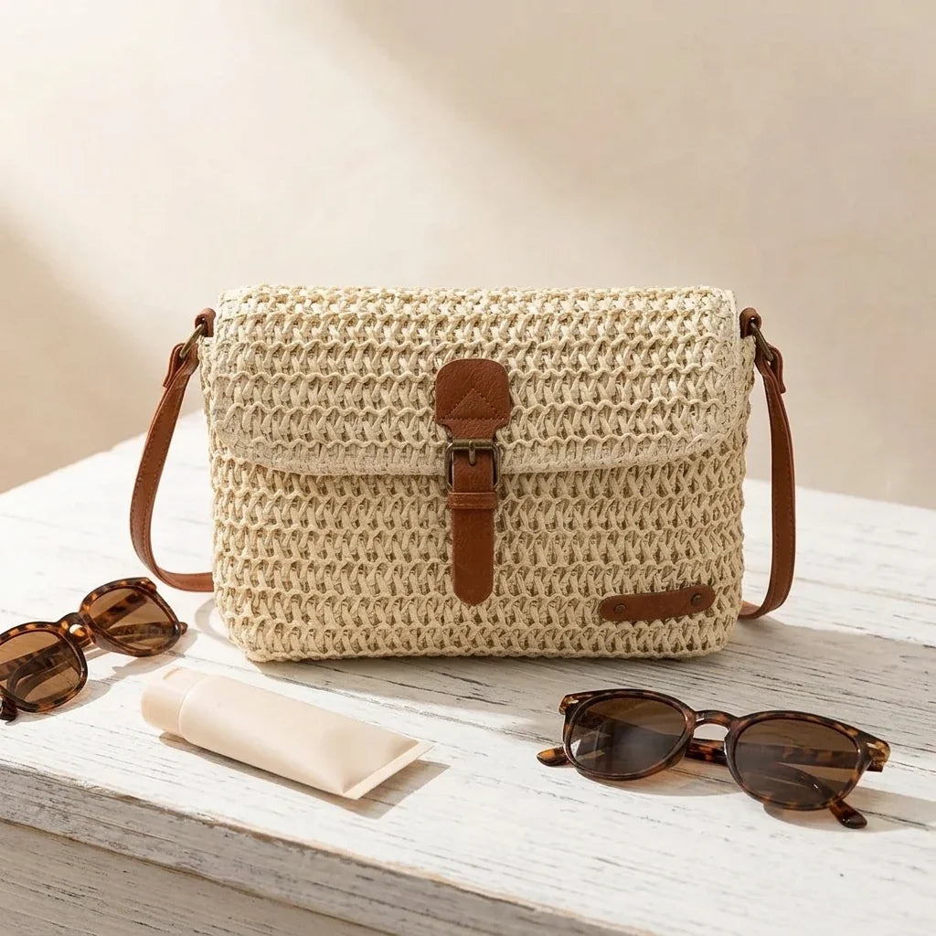 Sac Bandoulière Lavinia Paille Carré Bohème