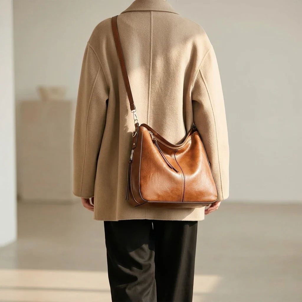 Sac Bandoulière Hobo Cuir Souple Ravella