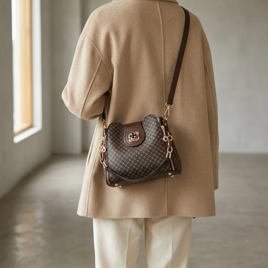 Sac Bandoulière Clelia Cuir Carreaux
