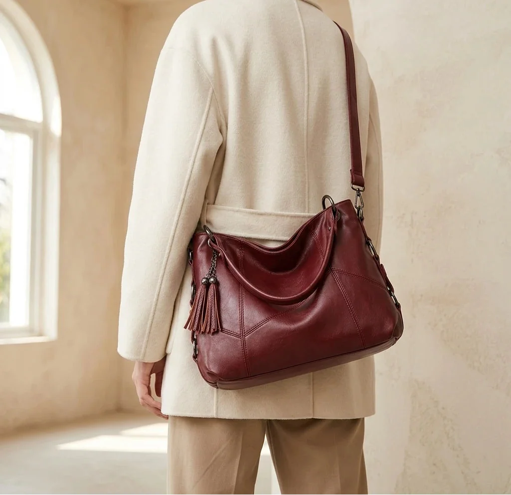 Sac Bandoulière Nerissa Cuir Souple Rétro Chic