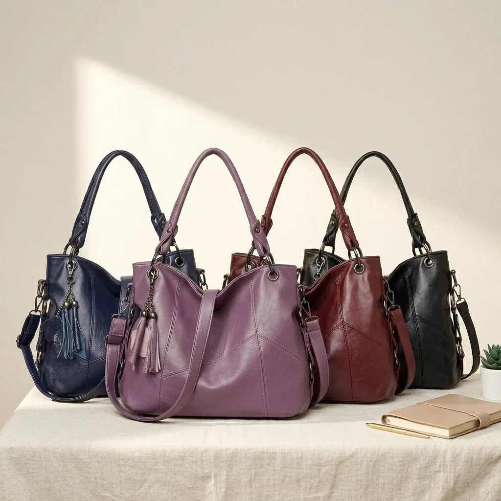 Sac Bandoulière Nerissa Cuir Souple Rétro Chic