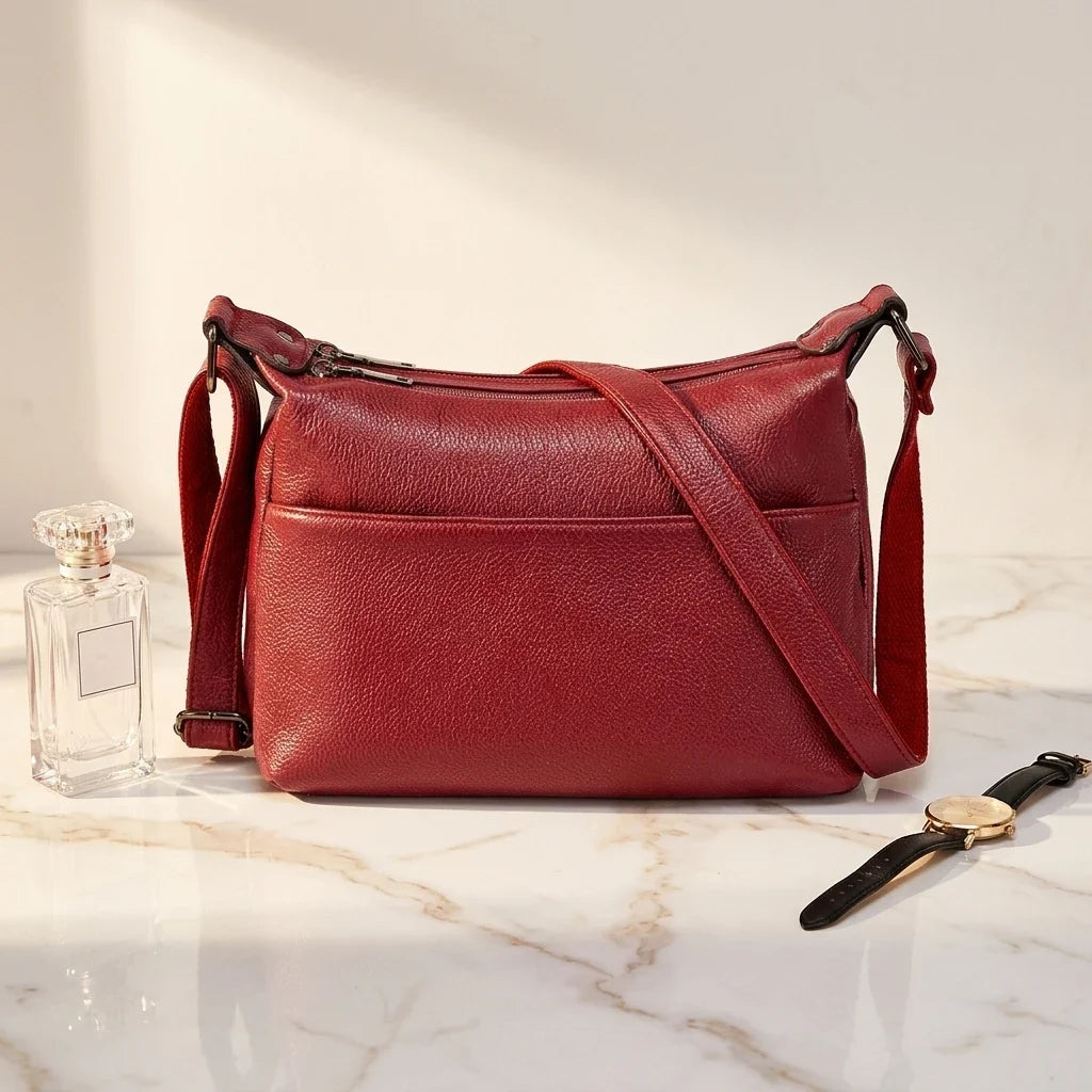 Sac Bandoulière Marina Cuir Véritable Hobo