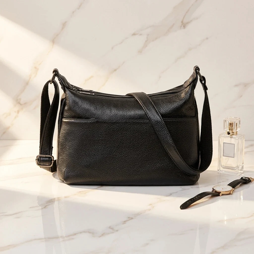 Sac Bandoulière Marina Cuir Véritable Hobo