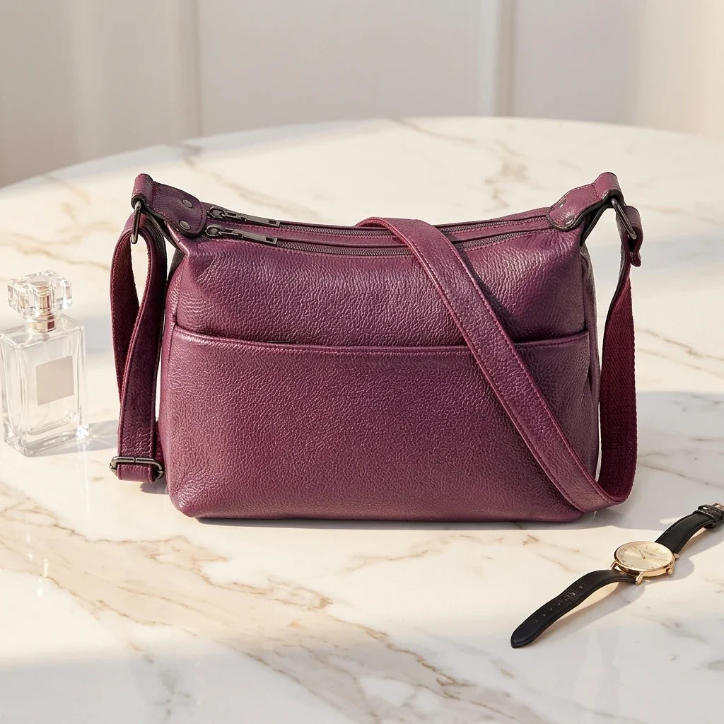 Sac Bandoulière Marina Cuir Véritable Hobo