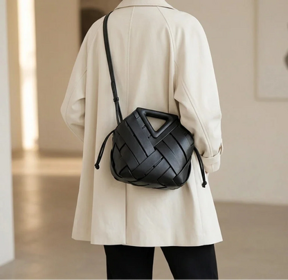 Sac Bandoulière Seau Tressé Imelda - Cuir Végétal