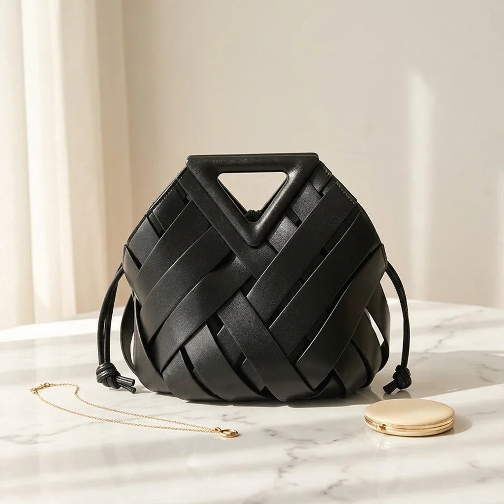 Sac Bandoulière Seau Tressé Imelda - Cuir Végétal