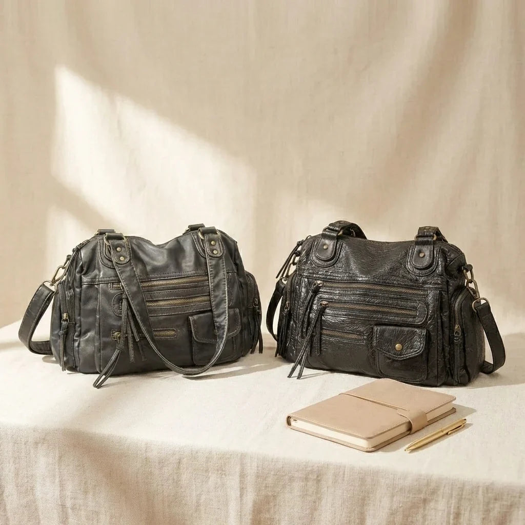 Sac Bandoulière Urbain Cuir Lavé Gemma