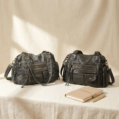 Sac Bandoulière Urbain Cuir Lavé Gemma