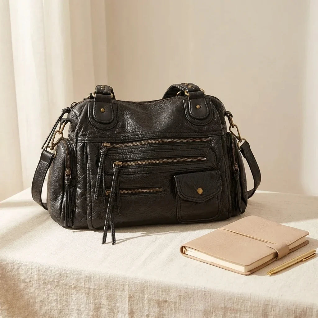 Sac Bandoulière Urbain Cuir Lavé Gemma