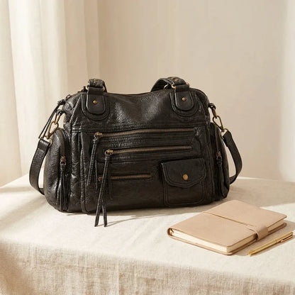 Sac Bandoulière Urbain Cuir Lavé Gemma