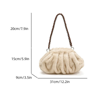Sac Bandoulière Isadora Fausse Fourrure Plissée