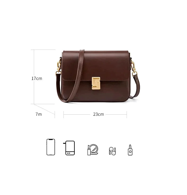 Sac bandoulière Caterina en cuir compact