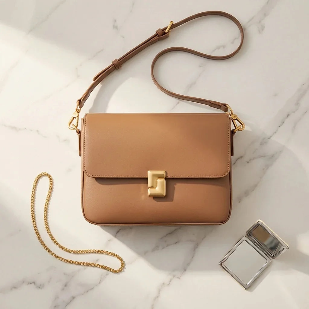 Sac bandoulière Caterina en cuir compact
